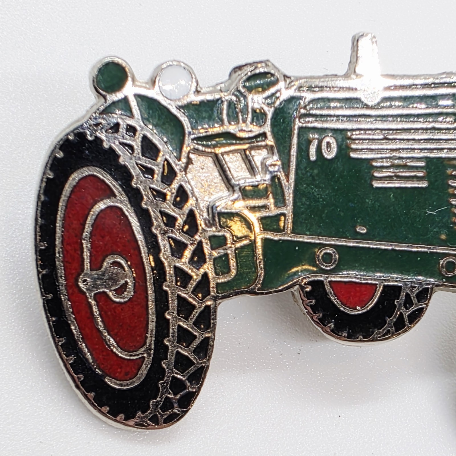 Vintage Oliver Model 70 Tractor Silver Tone and Enamel Lapel Cap Tack Pin 2 inch
