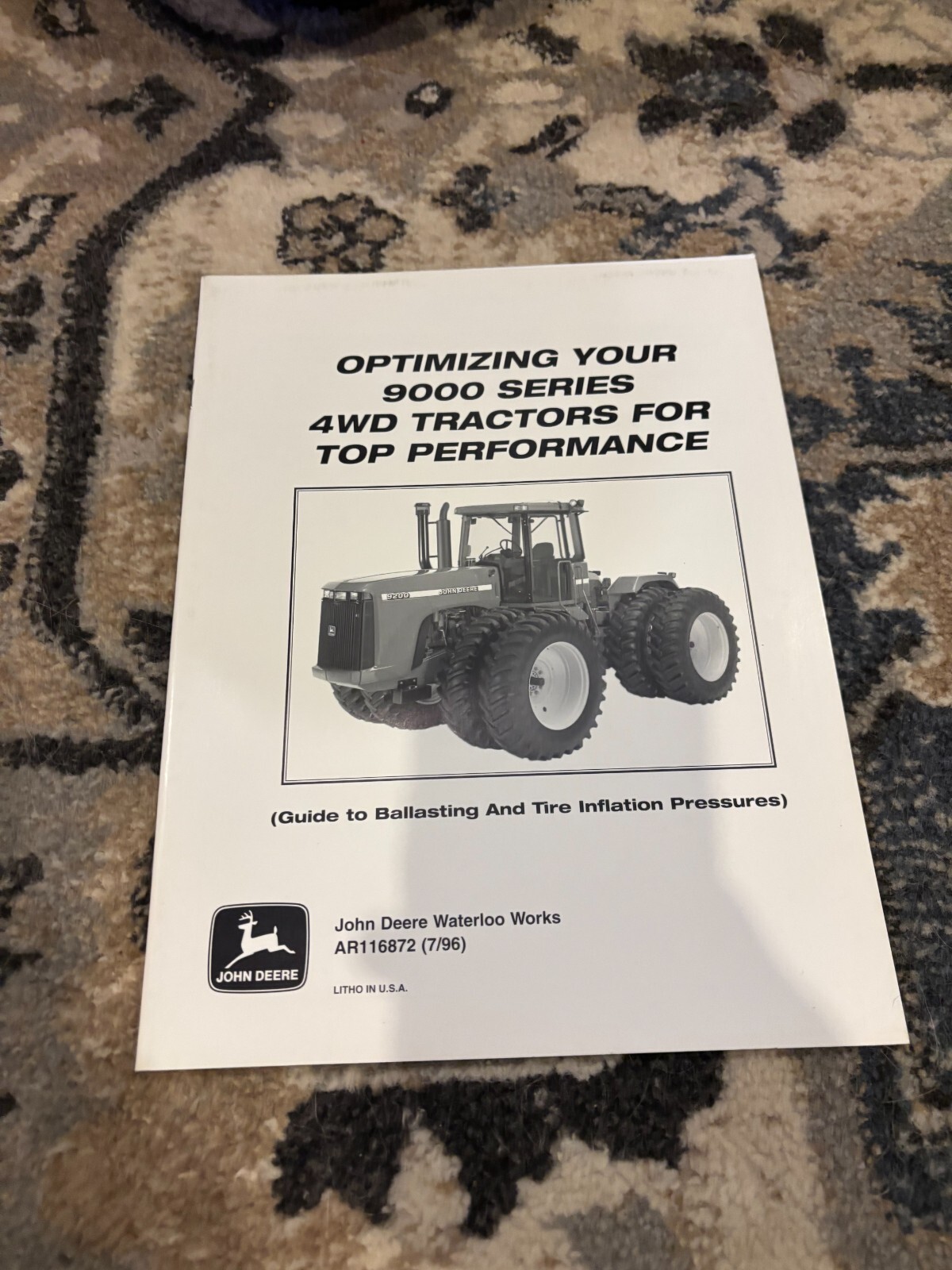 John Deere 9000 Series Tractor Guide To Tire Pressure Ballasting Brochure FCCA25