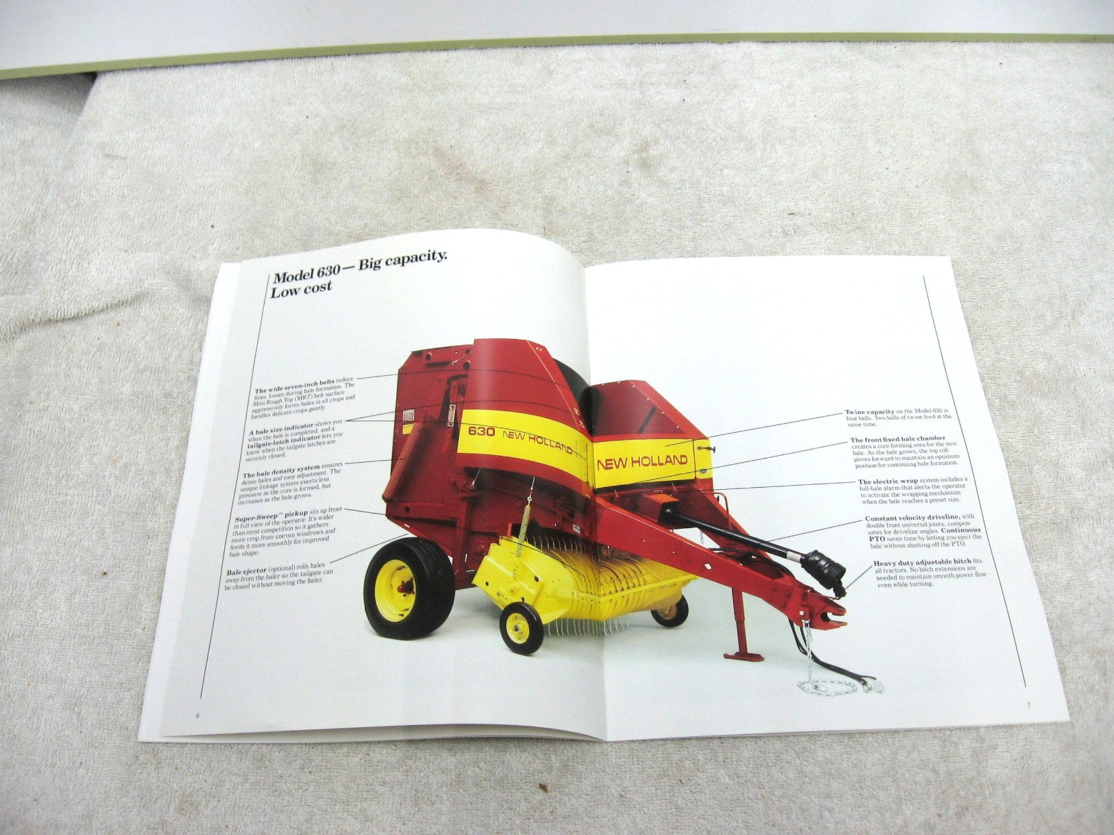 VINTAGE 1989 FORD NEW HOLLAND TRACTOR ROUND BALER BROCHURE 630 848 853 855