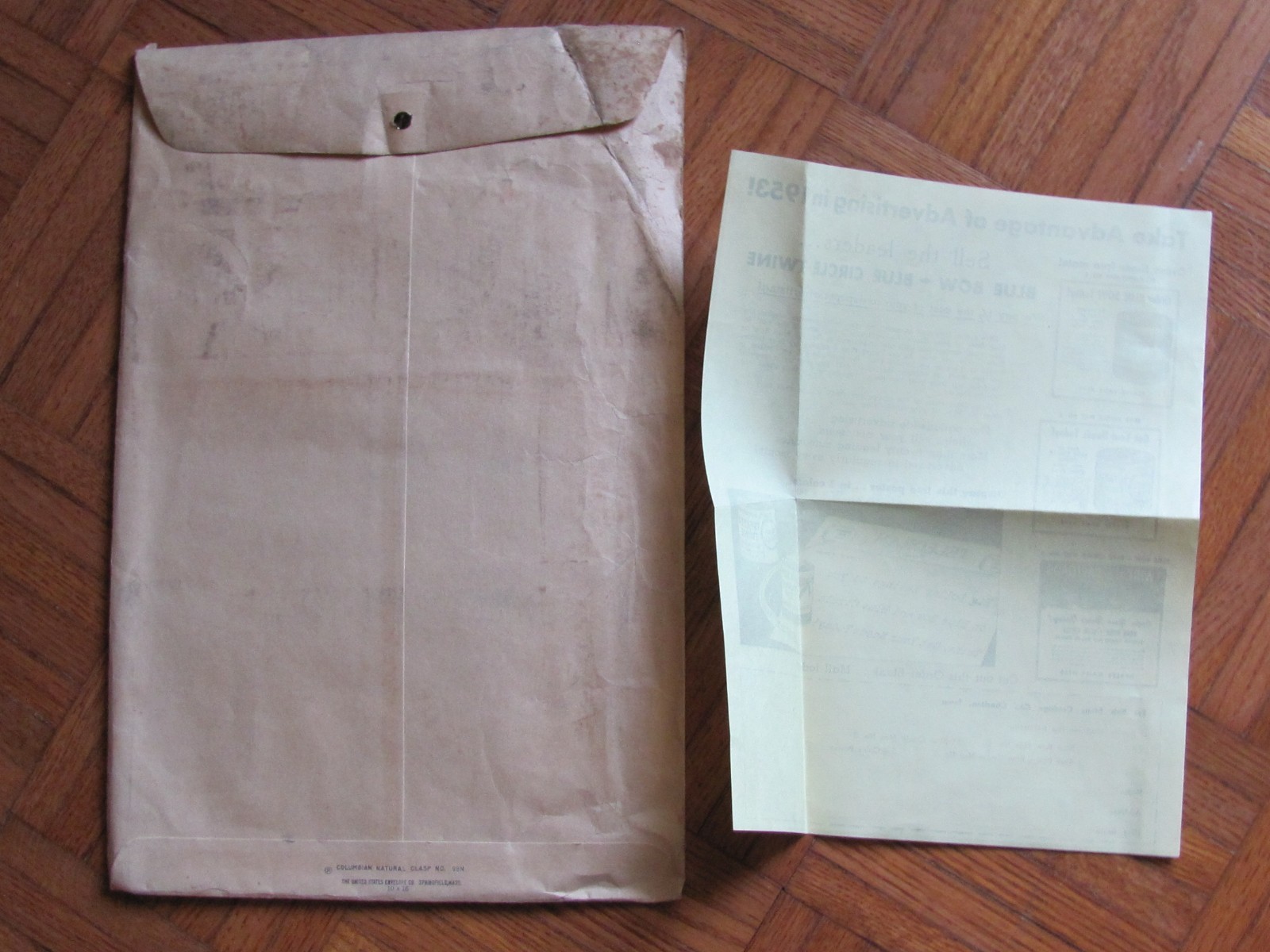 1953 FARM DEALER BLUE BOW BINDER BALING TWINE 34  » SALES POSTER CHARITON IA