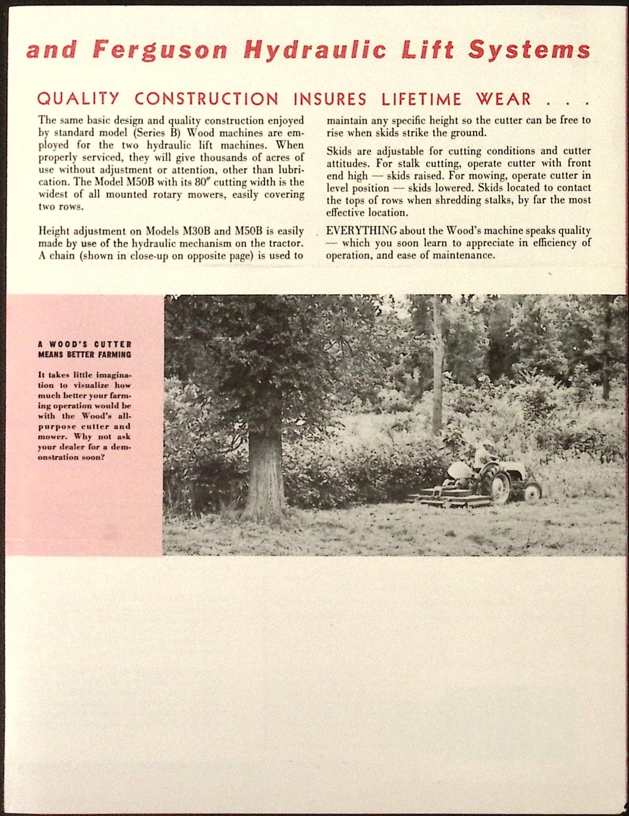 1954 Wood&rsquo;s Rotary Cutter and Mower Brochure Wood Bros Mfg Co Oregon IL