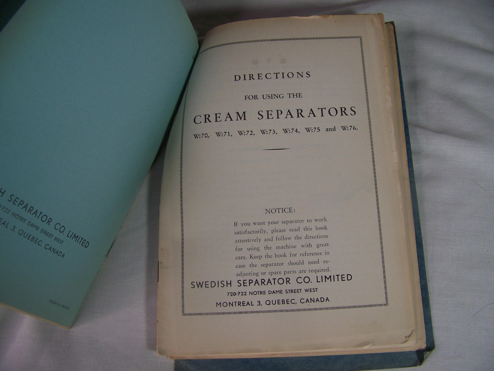 c1949 VINTAGE VIKING CREAM SEPARATOR ADVERTISING BOUND INSTRUCTION MANUAL LOT