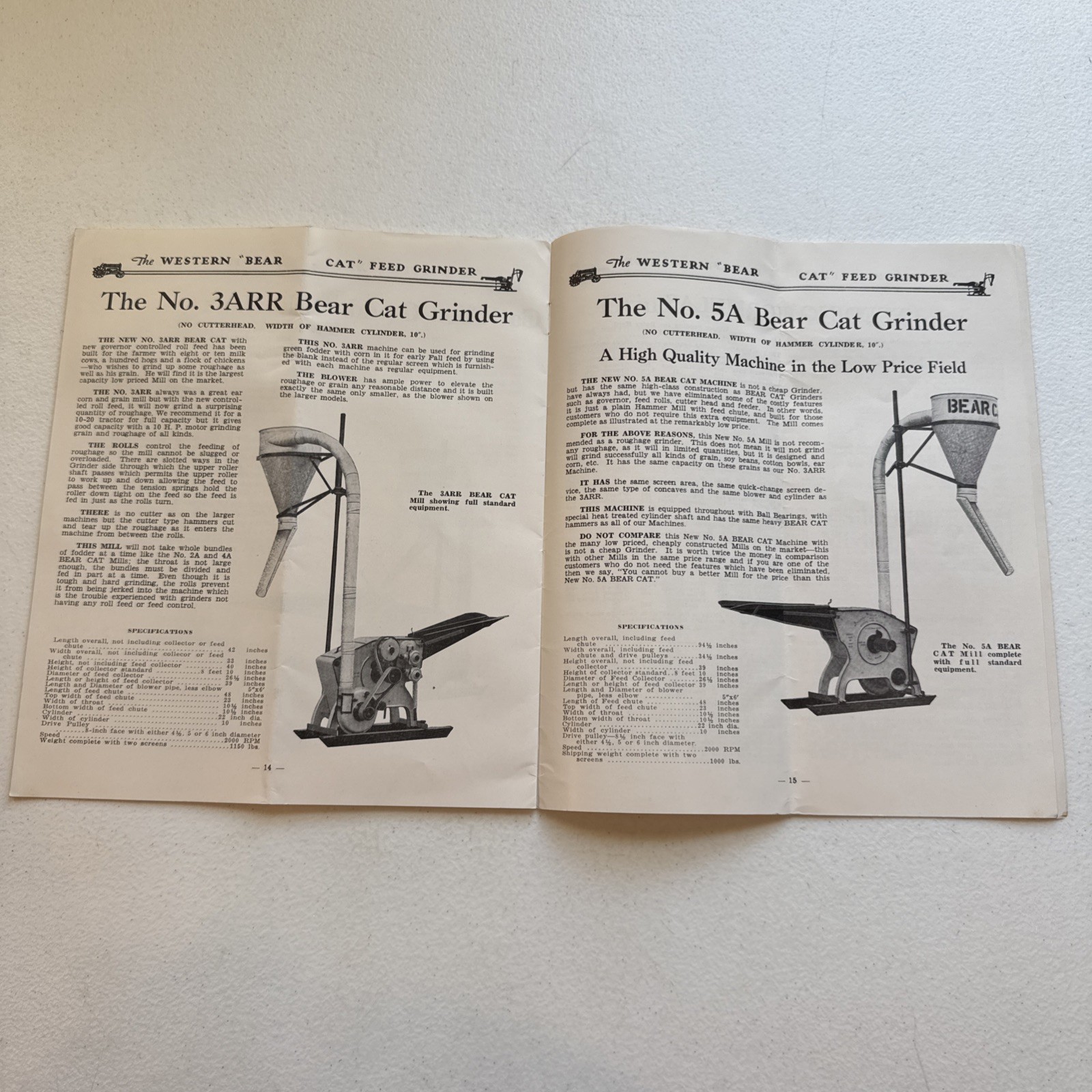 Western Land Roller Co. The Western Bear-Cat Feed Grinder Catalog 1940