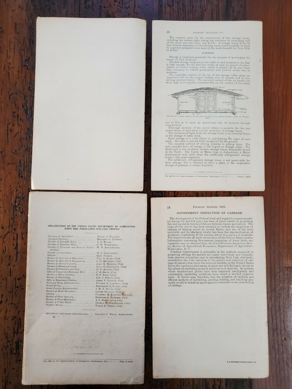 US Vintage Department of Agriculture Farmers Bulletin Lot of 4 Different (DA2)