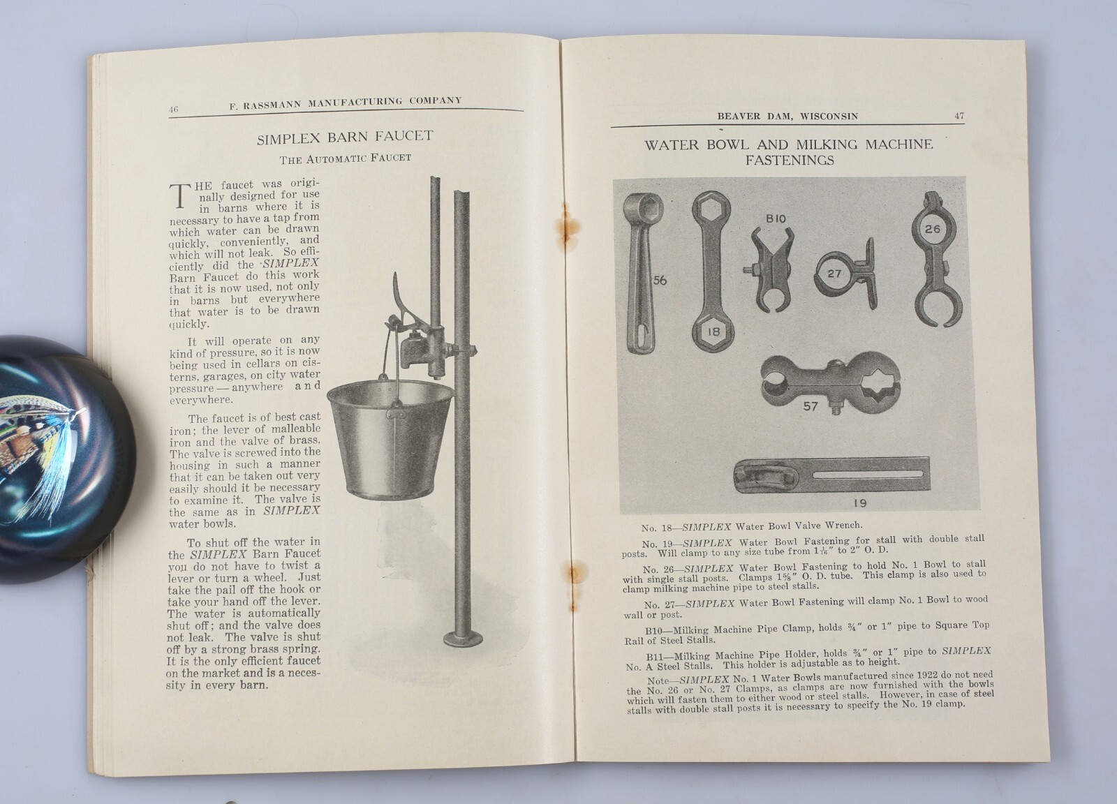 1920s F. Rassman Mfg. Co. Simplex Barn Equipment Catalog Brochures Beaver Dam WI