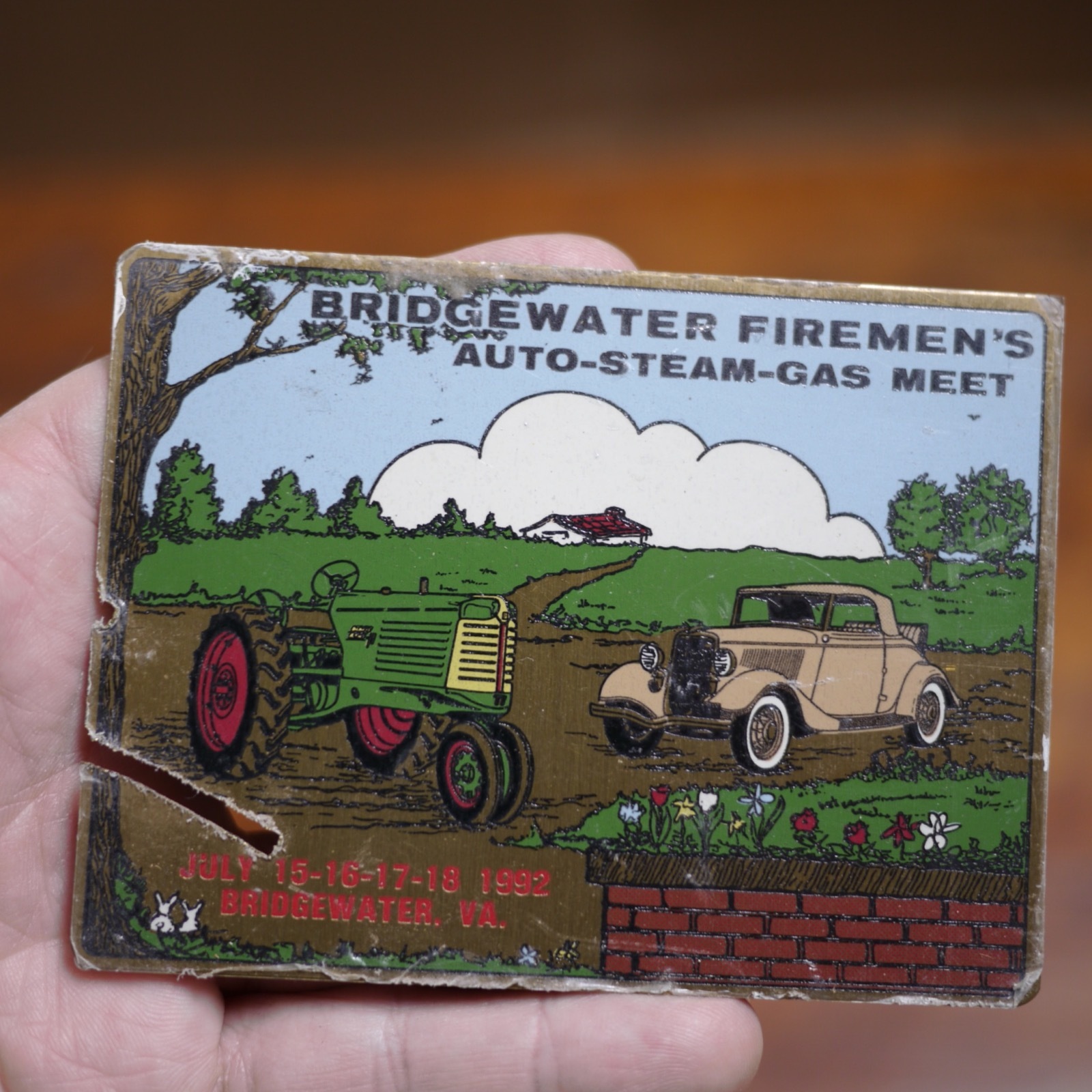 Vtg Virginia Tractor Engine Club Collector Pins Metal Plaques Membership Card