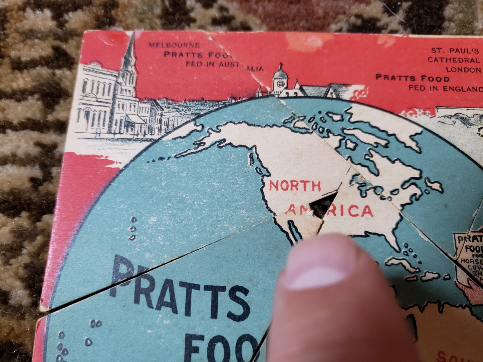 Vtg Antique Pratts Food Co. Puzzle Complete Rare Farm Agriculture