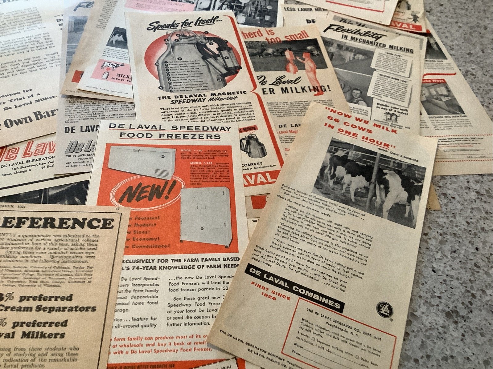 Lot Of 50+ De Laval Products Print Farm Magazine Ads 1920-1960s Milkers Vintage