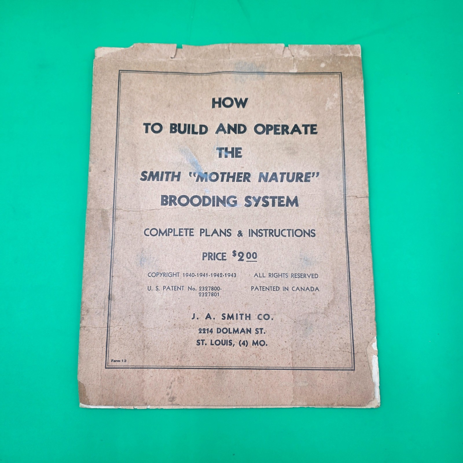 How to Build & Create Smith Mother Nature Brooding System Intructions J.A. Smith