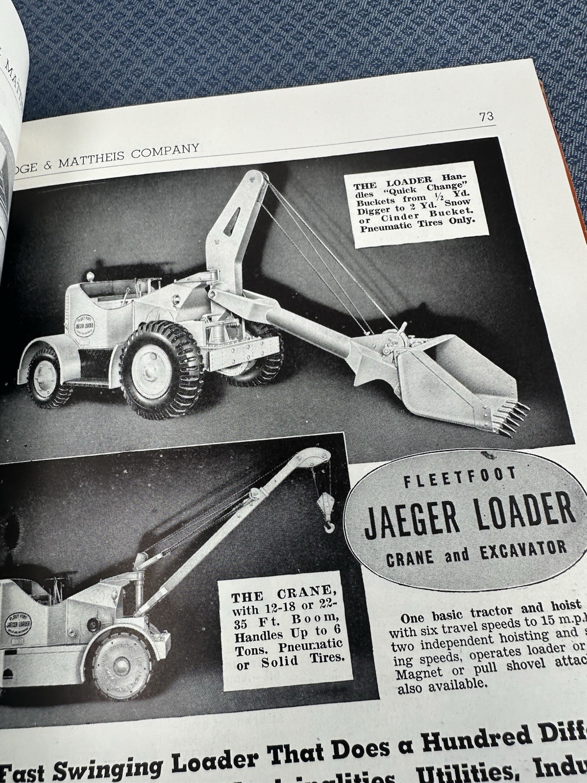 Hedge & Matheis Beautiful 1946 Equipment Catalog