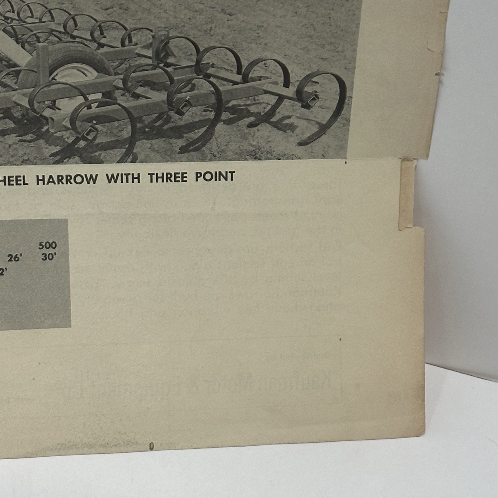 Vintage Kaufman Motor & Equip. Flyer Brochure Spring Tooth Harrow Newton KANSAS