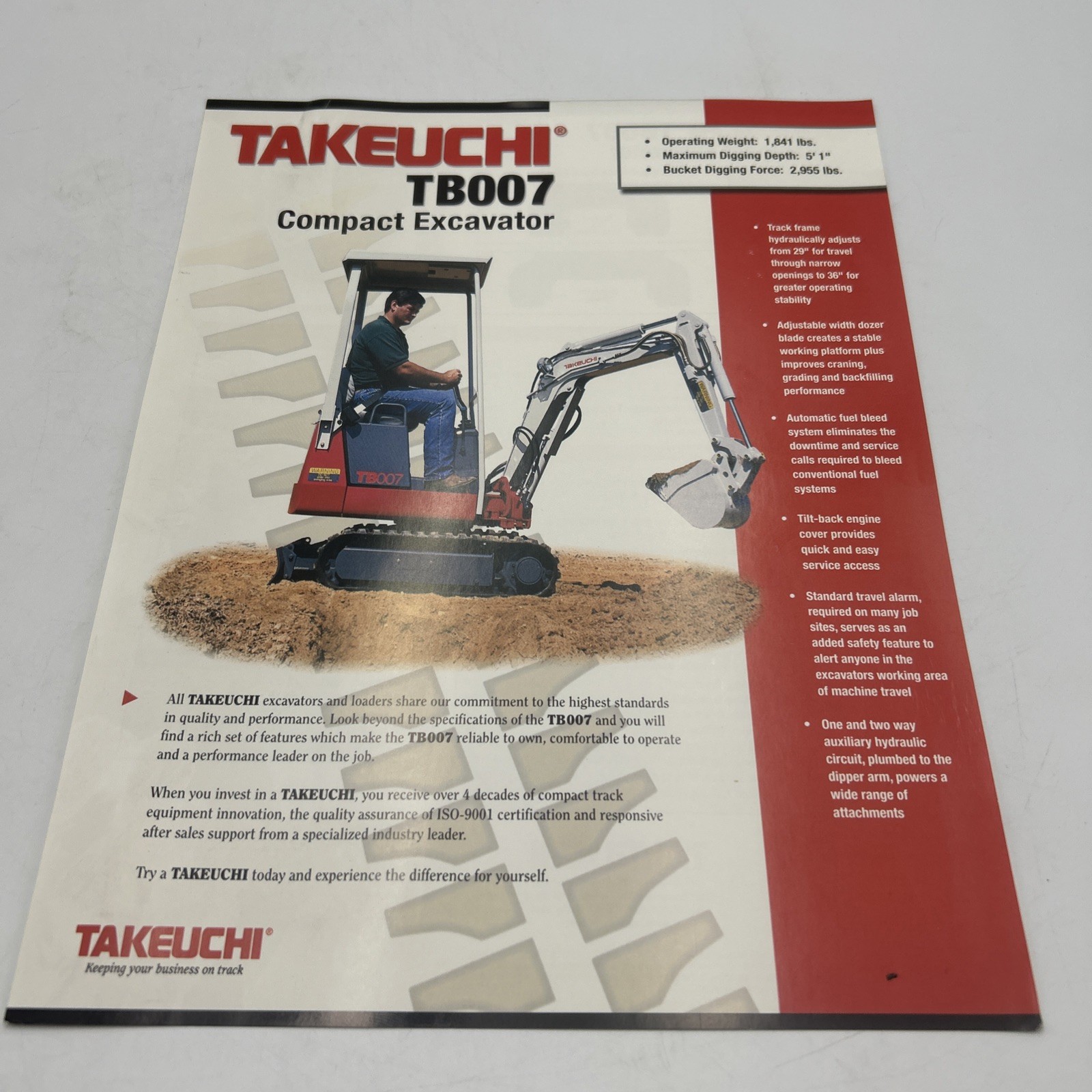 Takeuchi TB007 Compact Excavator Brochure