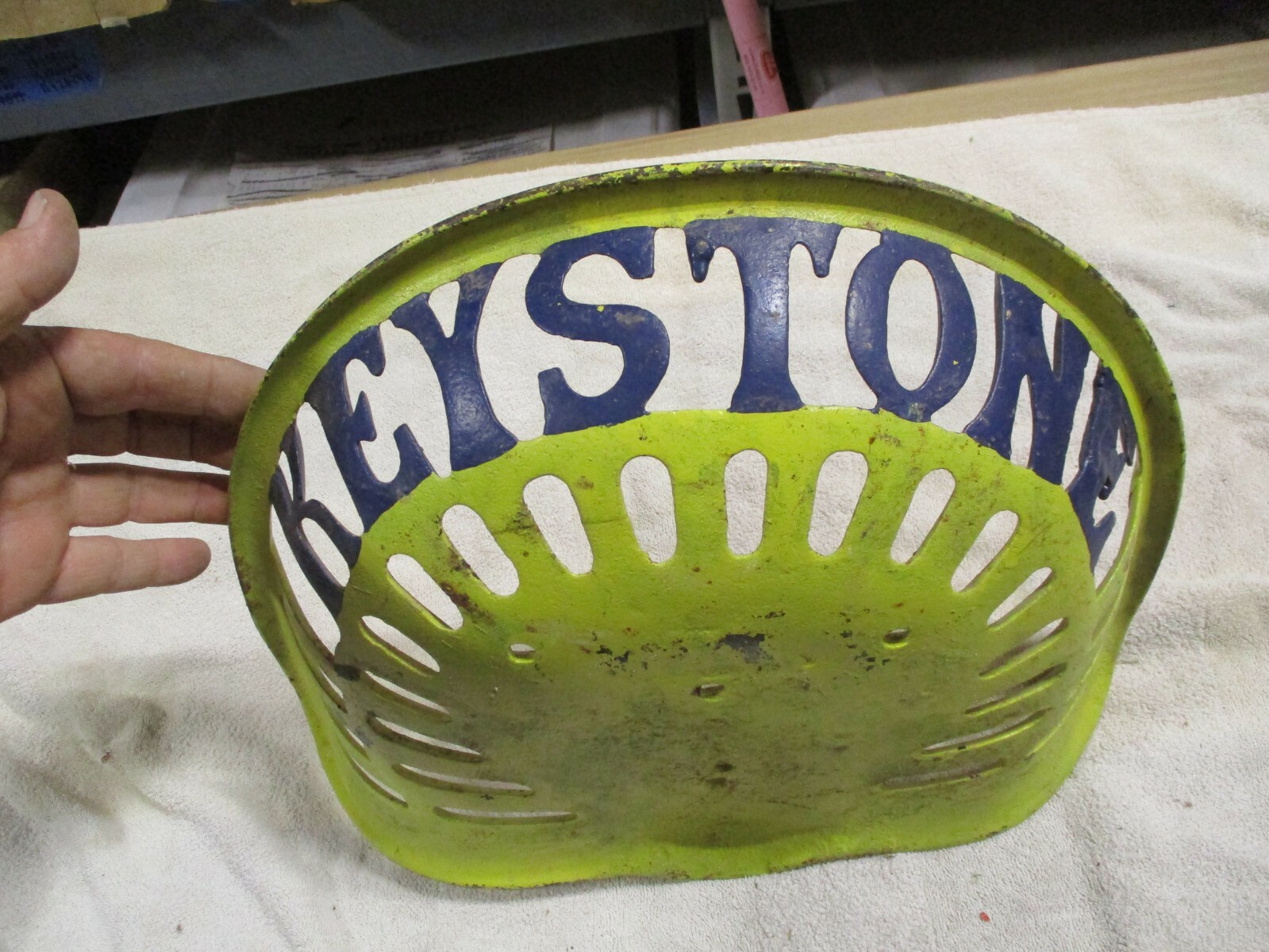 Vintage Keystone Cast Iron Tractor Seat Antique Farm