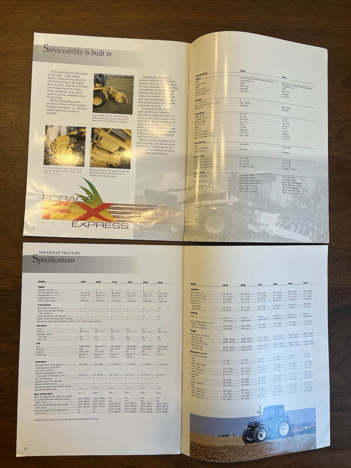 1996 New Holland Compact, Forage Harvesters, And 30 And 40 Series Brochures