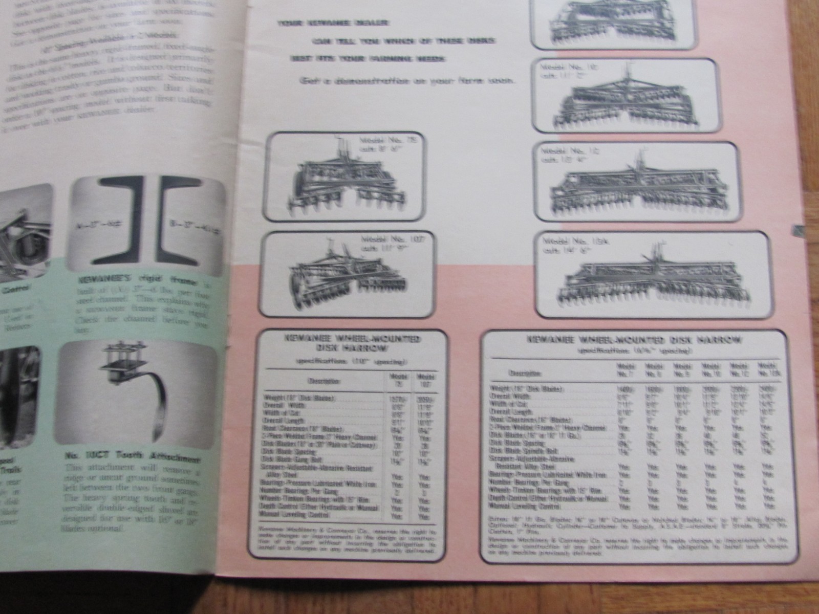 1955 SALES BROCHURE KEWANEE FARM MACHINE DISK HARROW DEALER THEDE ALEDO IL
