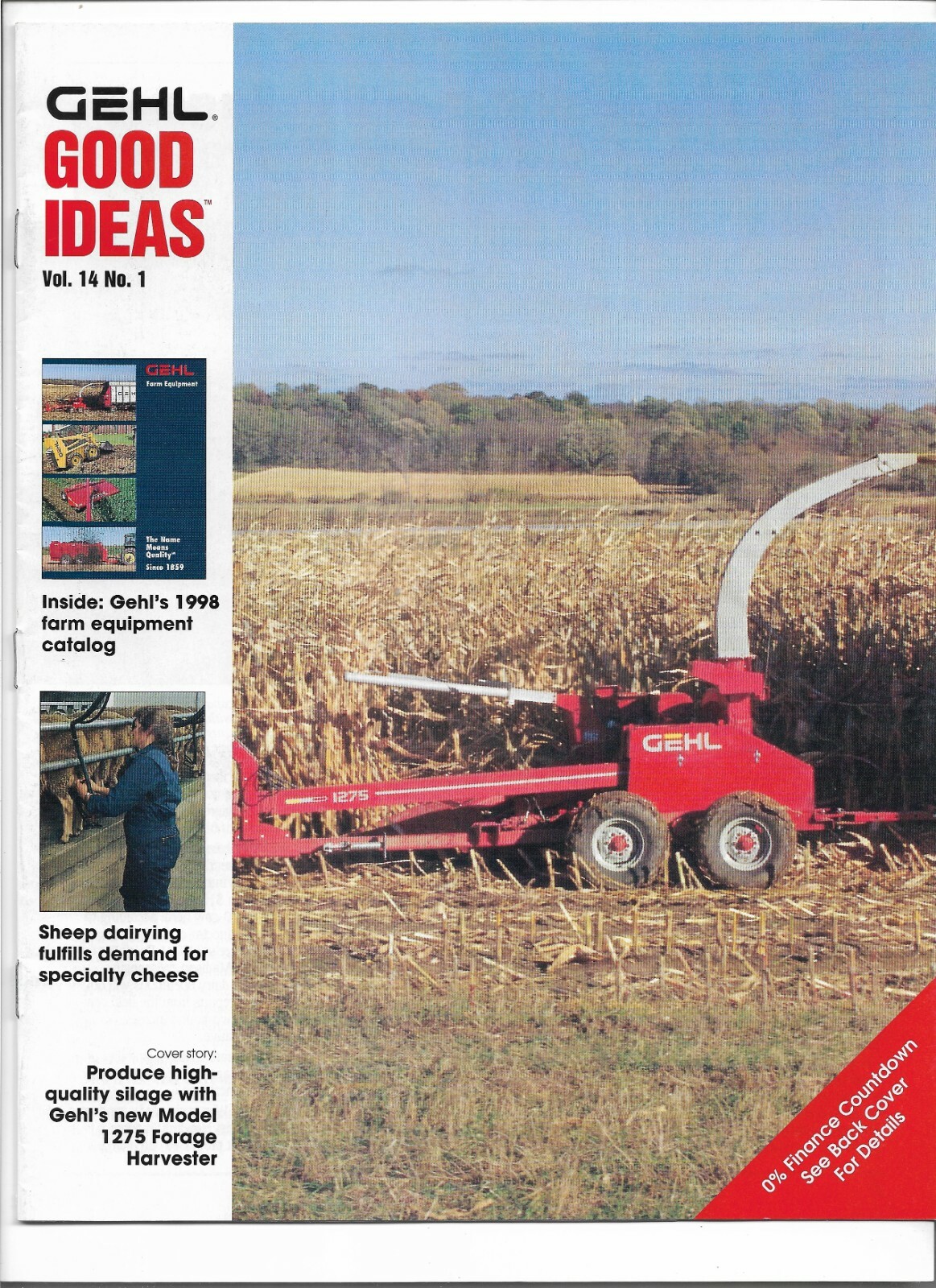 Original OEM Gehl Good Ideas Volume 14 Number 1 Magazine Brochure Book Pamphlet