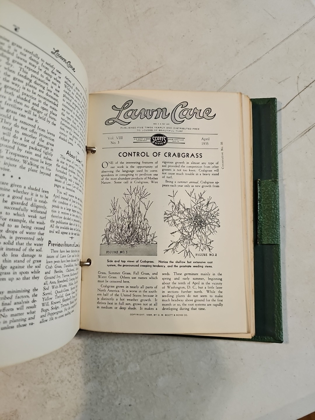 Vintage Scotts Lawn Care Binder Copyright 1942 O M Scott & Sons Co Marysville OH