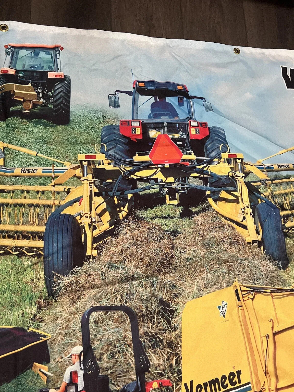 Rare Large 4’x9.5’ Vintage 2001 VERMEER AG Cloth Banner Sign Tractors Farming