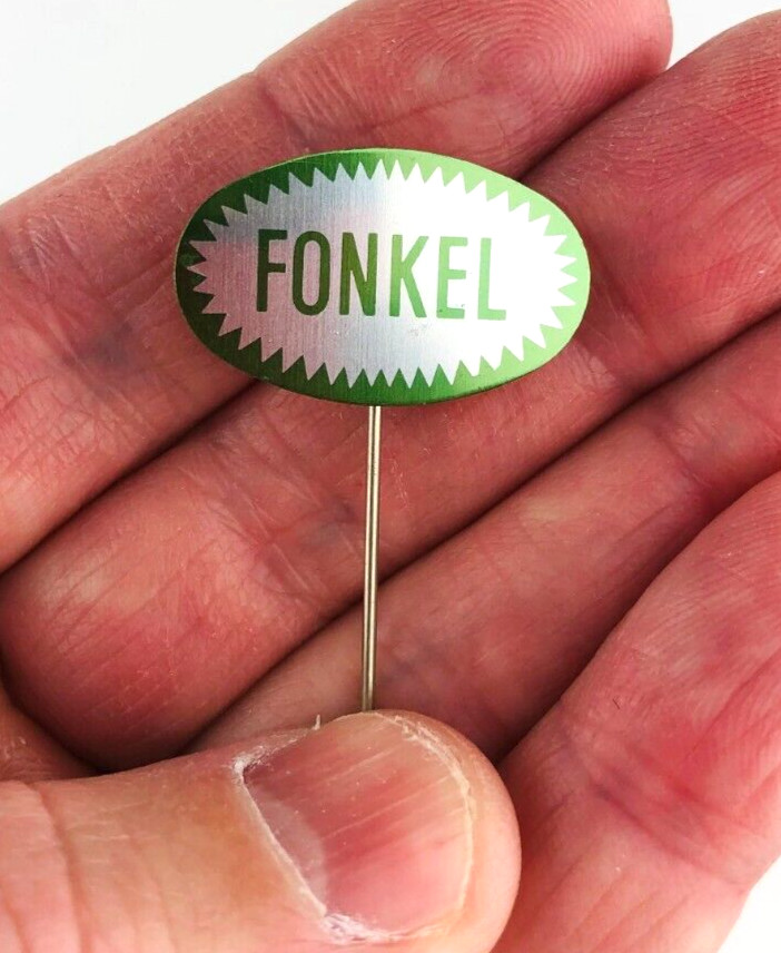 Fonkel 1960s Lapel Pin Farming Machinery Manufacturer Marque Logo *J7h