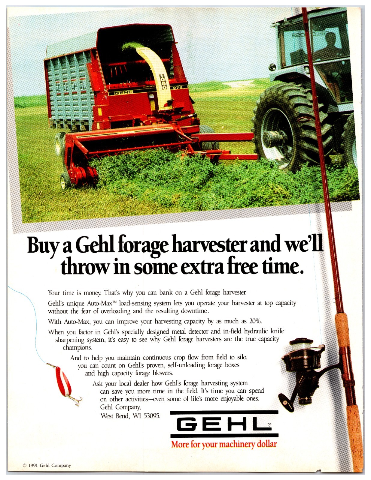 Original 1991 GEHL Forage Harvesters Original Print Advertisement (8in x 11in)