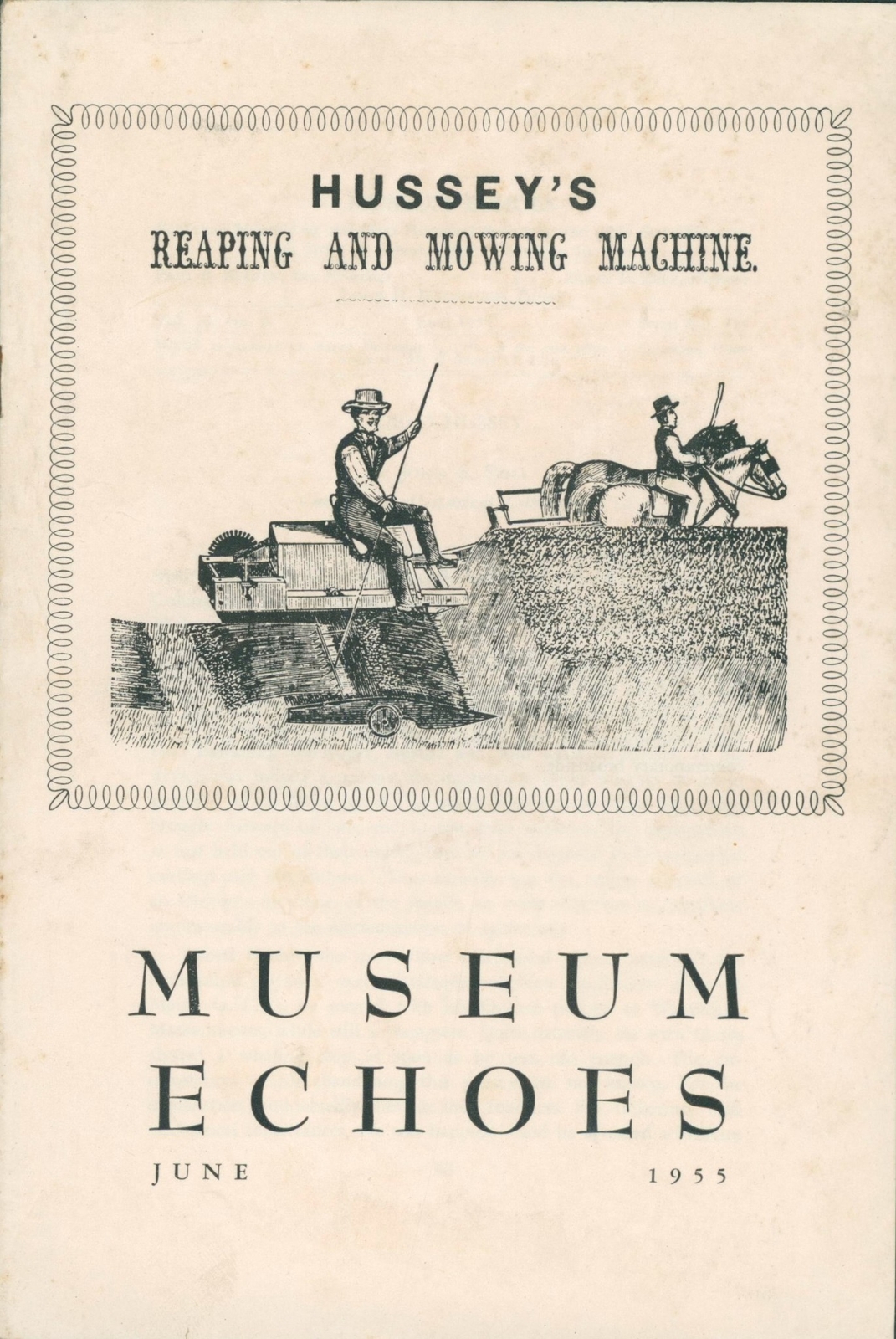 1955 Hussey&rsquo;s Reaping & Mowing Machine Museum Echos Ohio Historical Society Book
