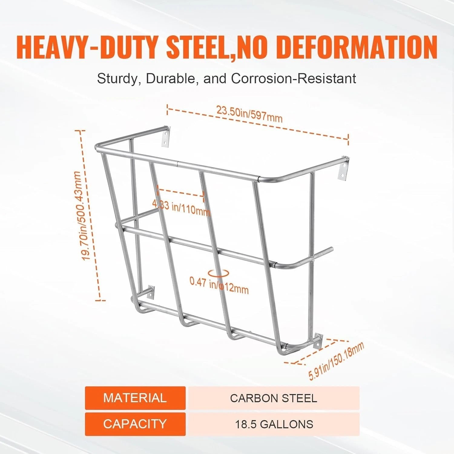 Space-Saving 18.5 Gallon Hay Feeder Rack for Multiple Outdoor Livestock Feeding