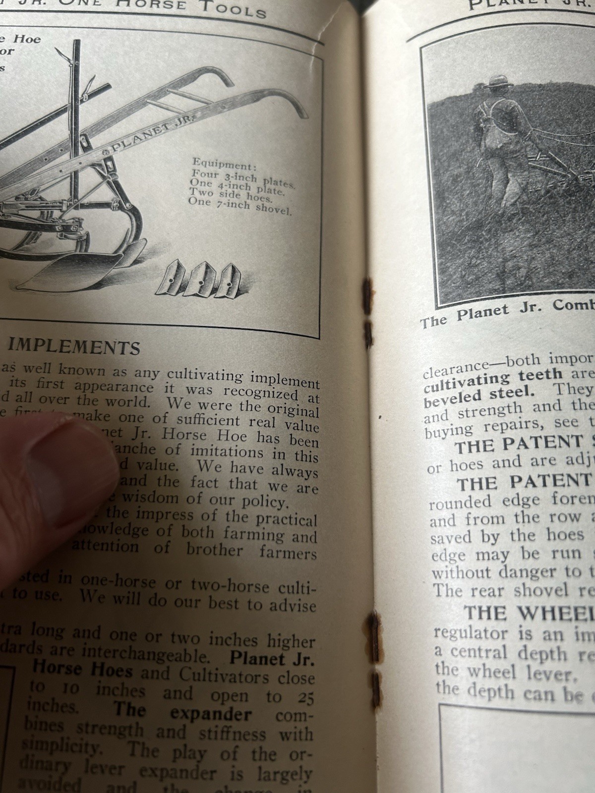 1911 Planet Jr Catalog- Original Old Stock From Turn Of Century Hardware Store