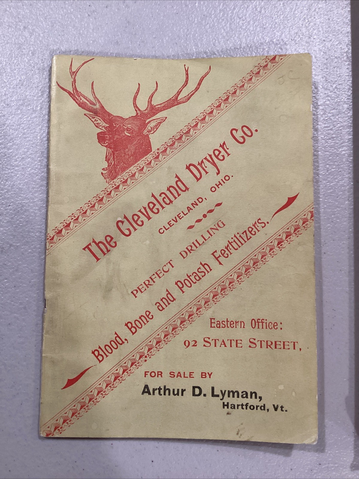 1895 The Cleveland Dryer Co Perfect Drilling Blood Bone Fertilizer Calendar Book