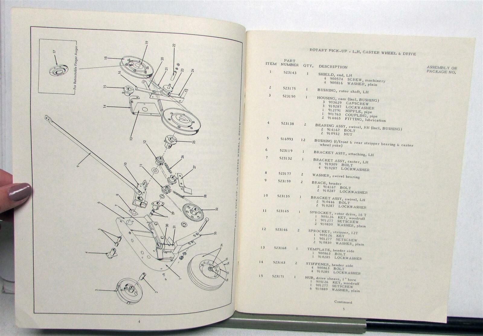1957 Allis Chalmers Model100 Special Attachment Propelled Harvester PartsCatalog