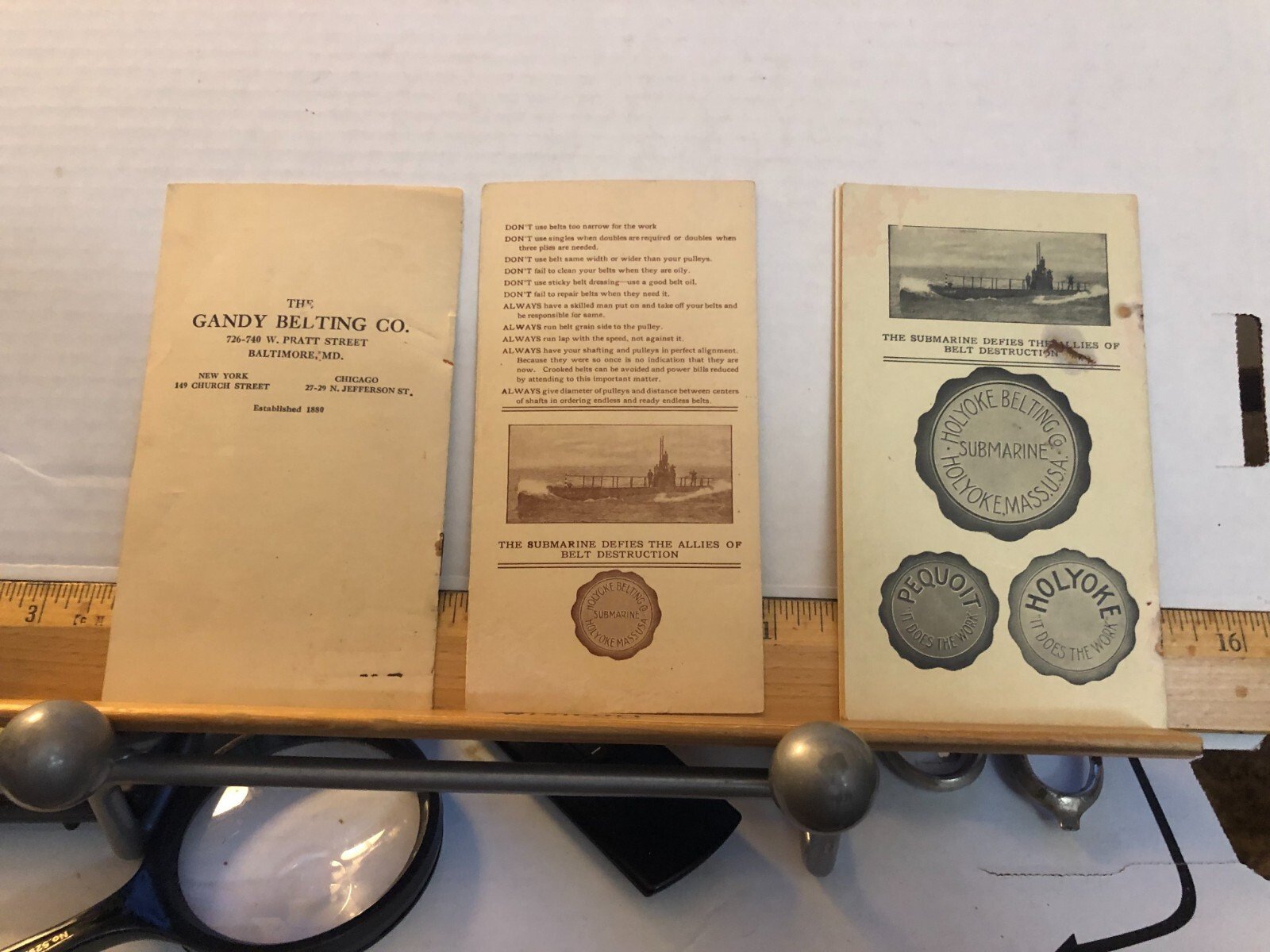 1906 Holyoke Belting Co. Brochures Gandy Phelps Cottonseed Unloader Submarine
