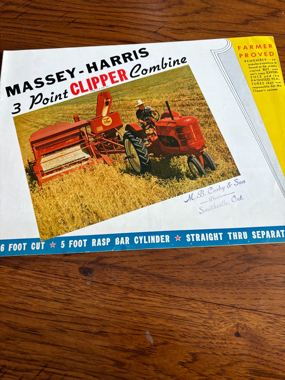 Massey Ferguson 3 Point Clipper Combine Brochure FCCA24