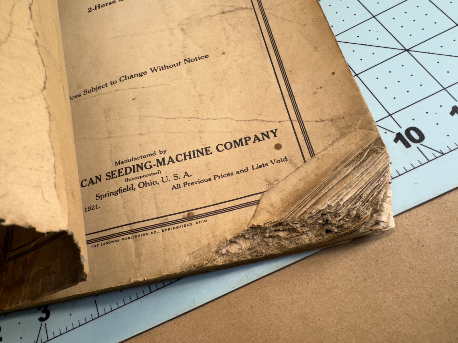 1921 American Seeding-Machine Superior Grain Drill 2 Horse And Larger Book