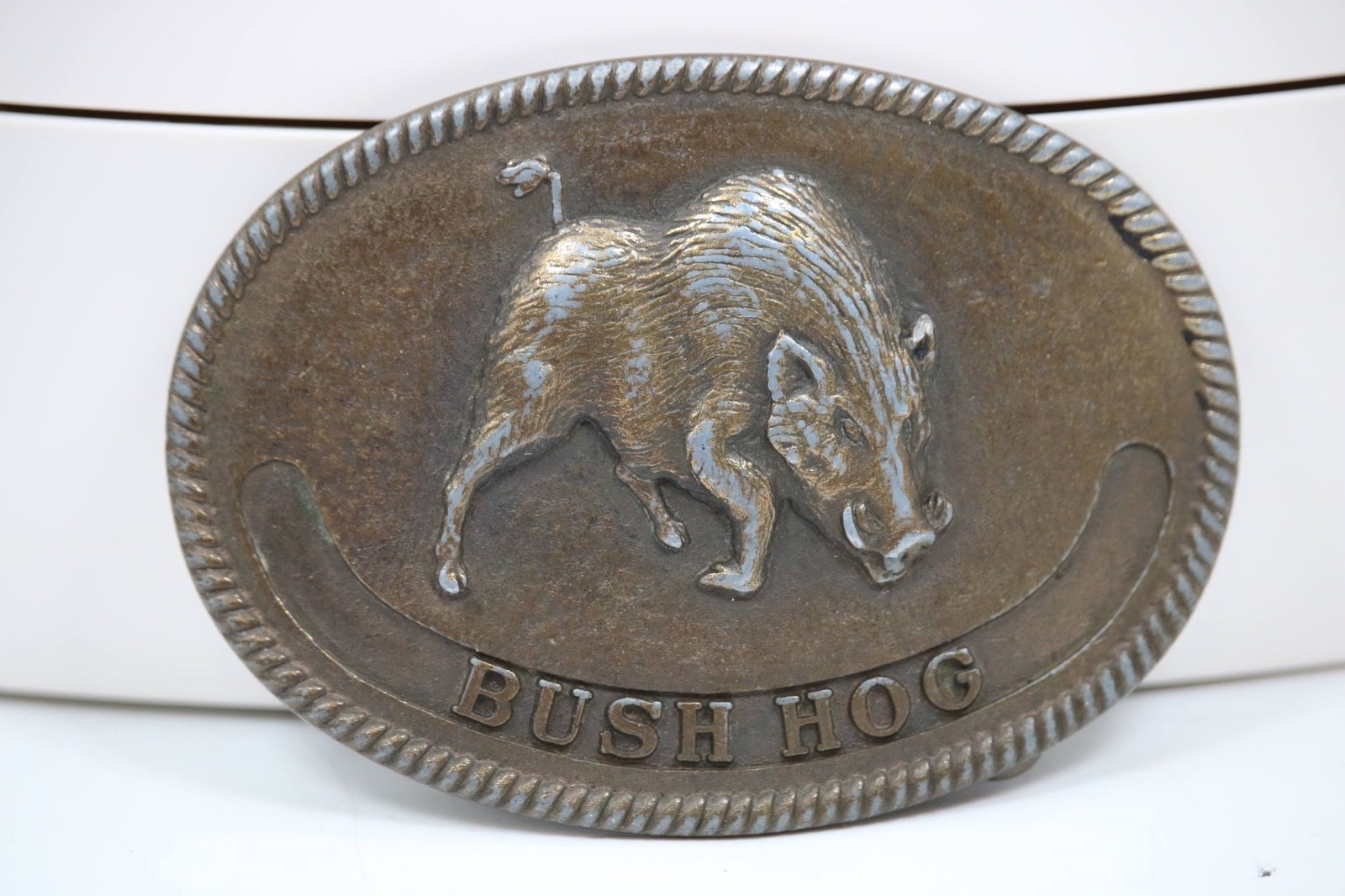 Bush Hog Metal Belt Buckle Farm Ranch Mowers Tractor Equipment Advertising Promo