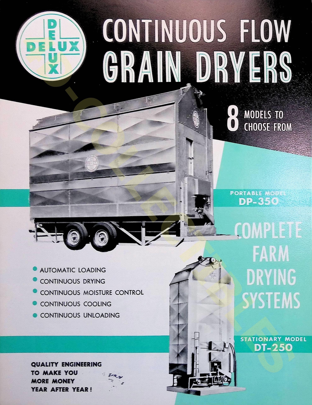 Vintage Farm Brochure Delux Continuous Flow Grain Dryers 1960s