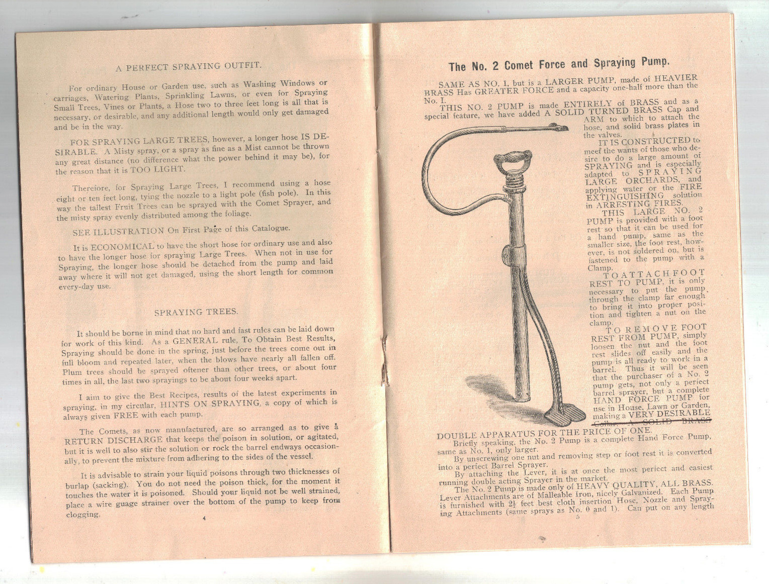 1896 Comet Lawn &Garden Force Pump Recruiting Letter Packet Price List Catalogue