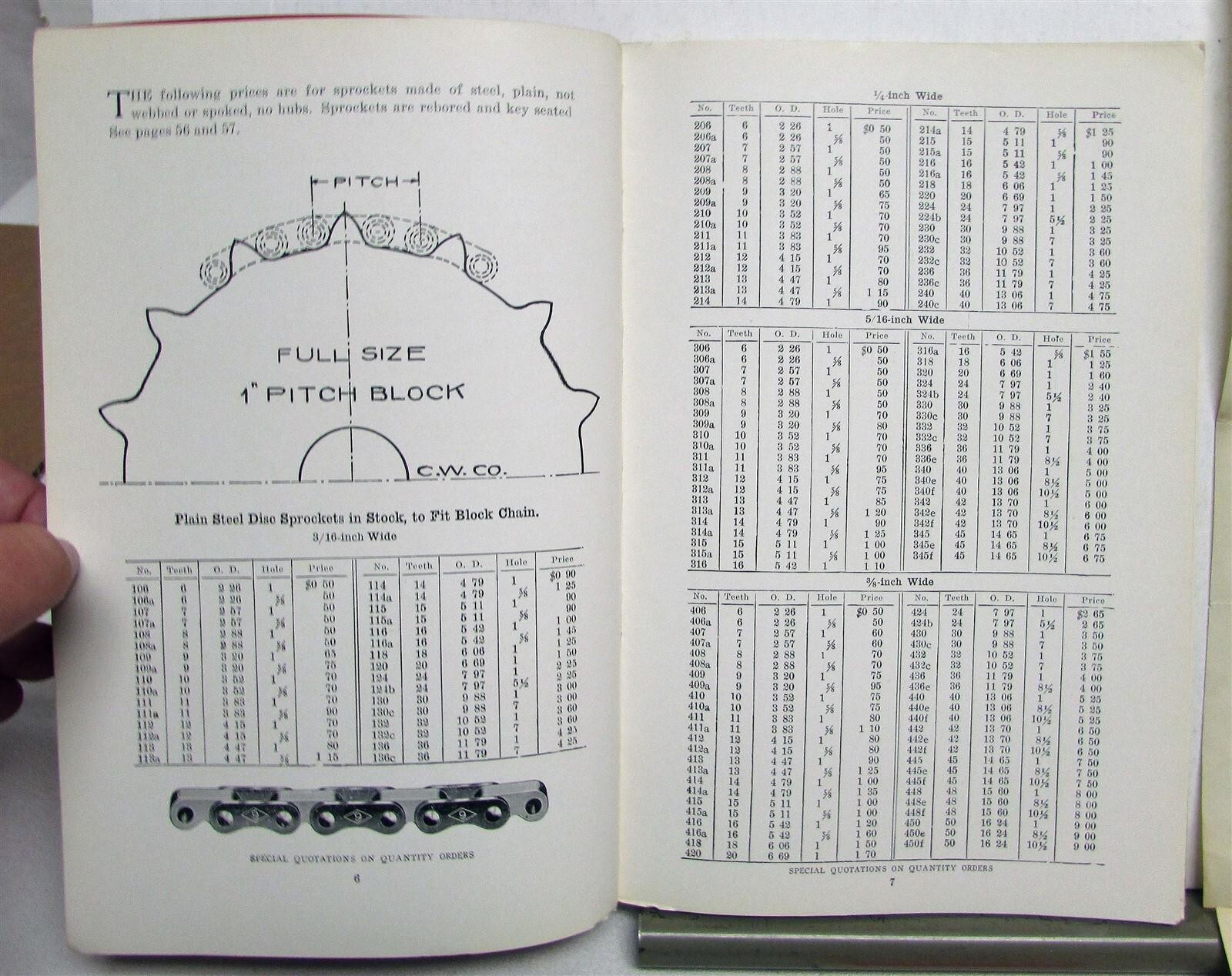 1931 Cullman Wheel Company Sprockets Pictorial Index Pricing Codes Catalogue