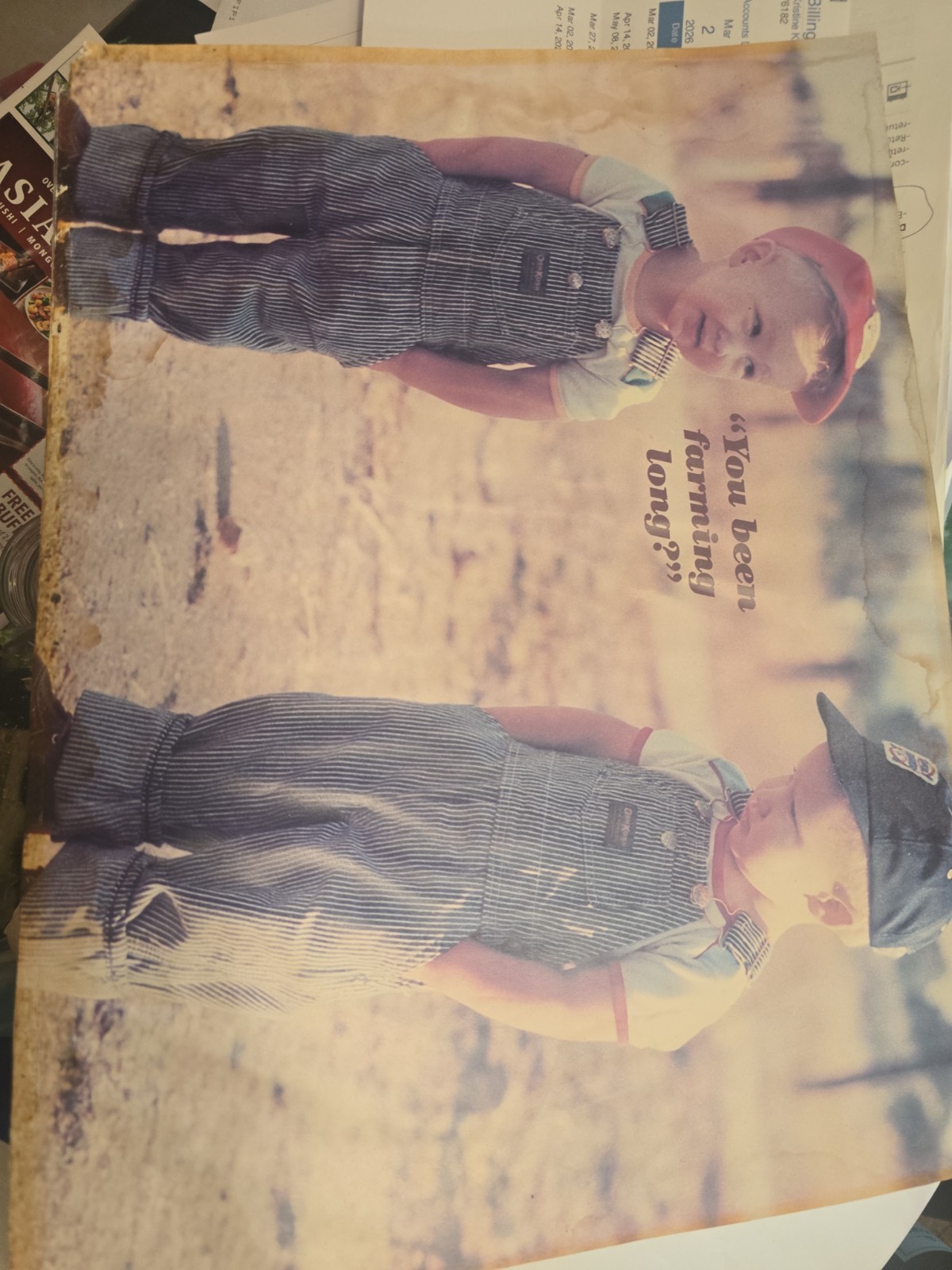 Vintage 1983 Country Kids Poster “You Been Farming Long?” Farm Boys Americana