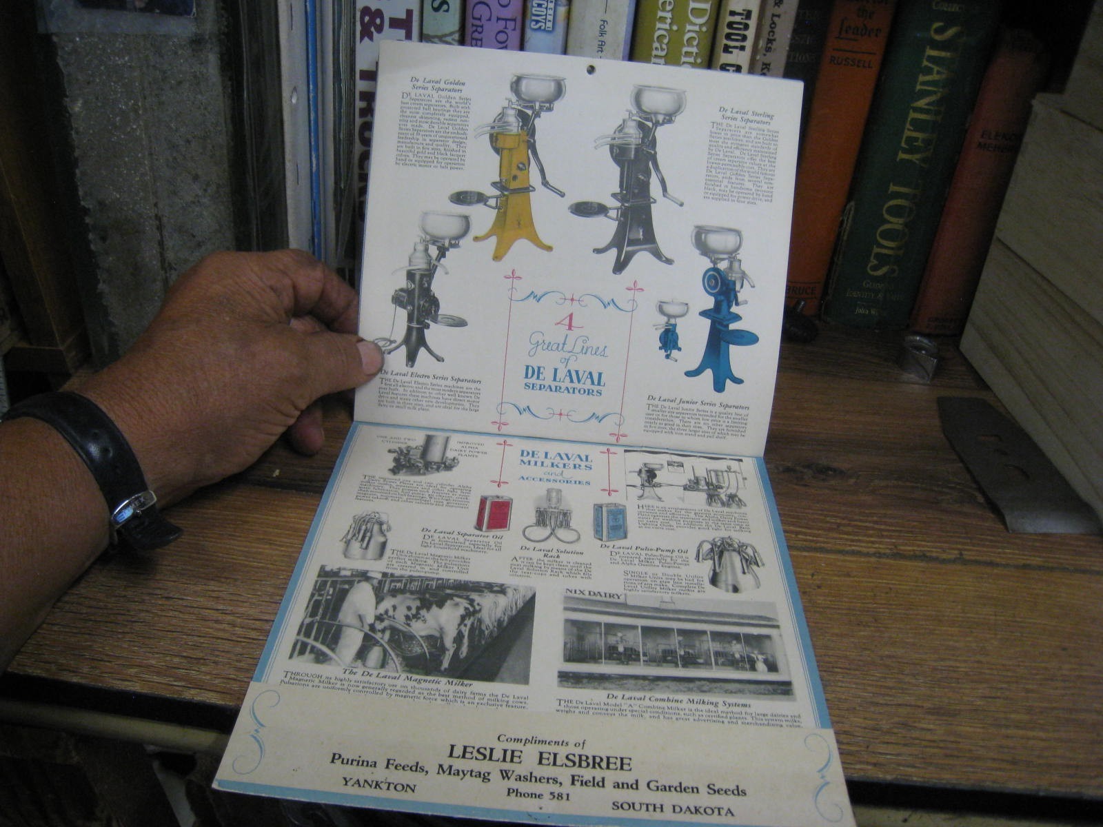 1937 De Laval Cream Separators Graphic WALL Calendar L ELSBREE YANKTON S D