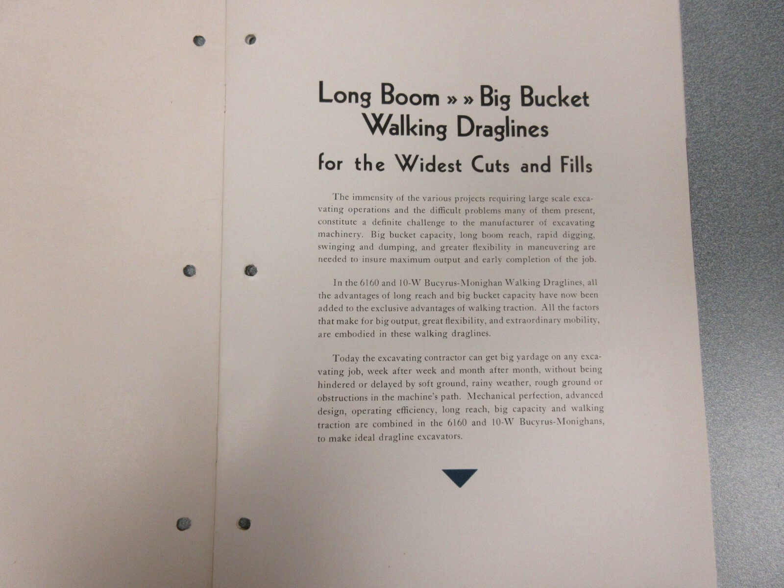 RARE 1931 Bucyrus Monighan 4-W & 6-W Walking Dragline Sales Brochure 20 Page