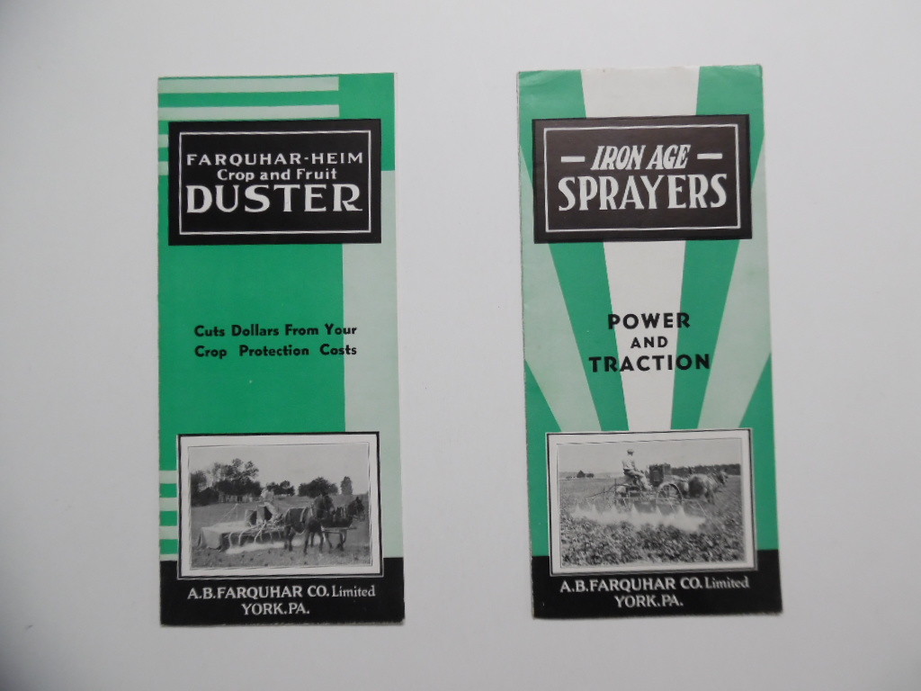 c.1930s IRON AGE Farm Tractor Power Sprayer Duster Brochure A.B Farquhar Vintage