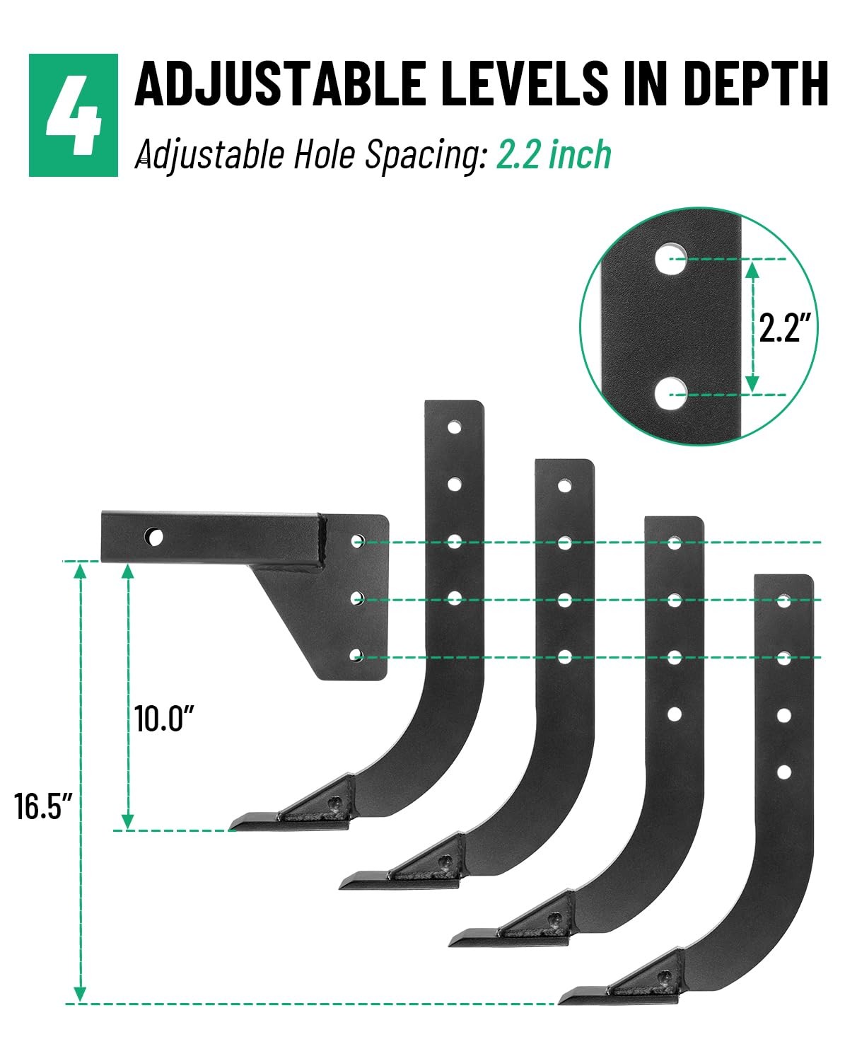 Racewill Upgraded Hitch Mounted Ripper for ATV/UTV/Tractor/Lawn Mower with 2 …