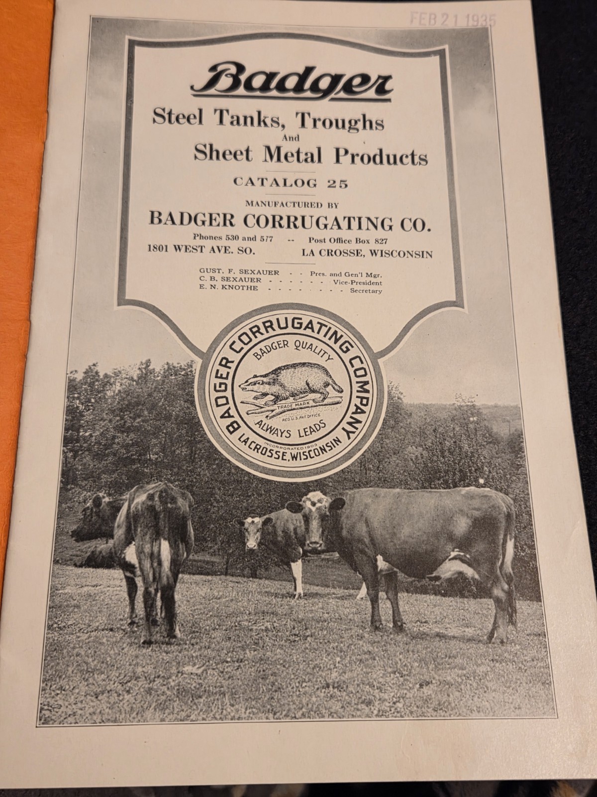 1935 Badger Corrugating Co. Steel Tanks & Troughs Catalog Threshing Wagon