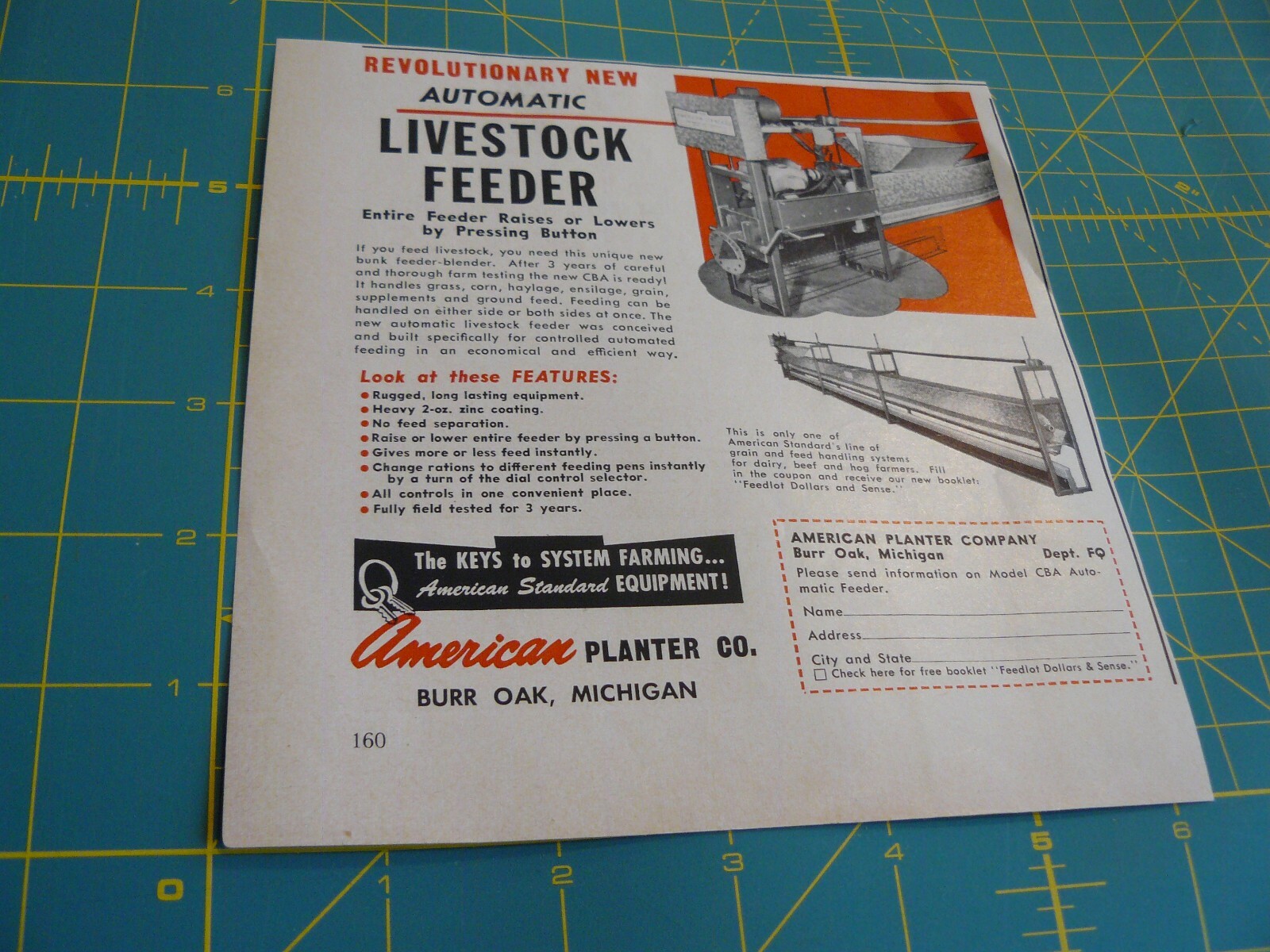 The Farm QRTLY -ADS -SUMMER 1961- AM. PLANTER – LIVESTOCK FEEDER / Burr Oak, MI