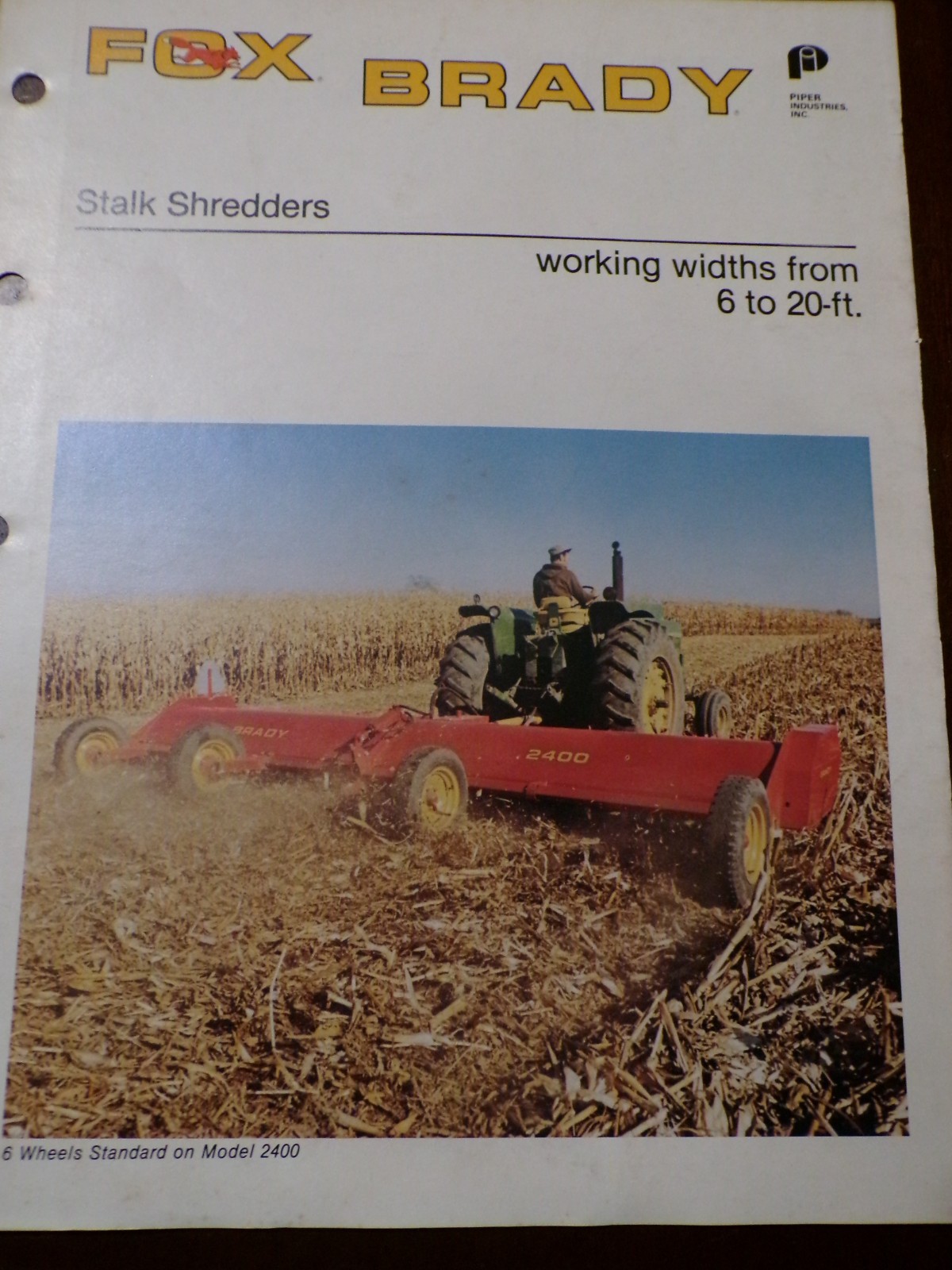 Fox Brady Shredders, Plow, Blower Sales Brochures, 4 items