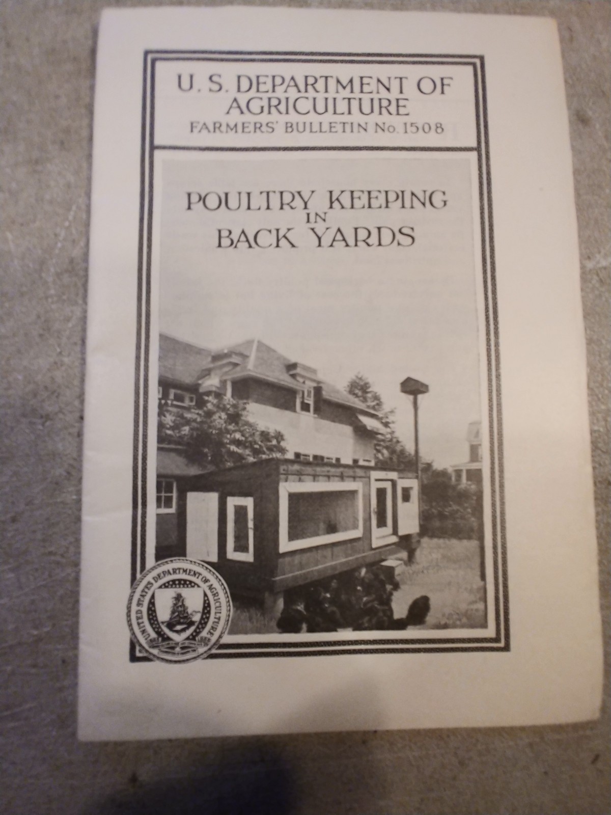7 DEPARTMENT OF AGRICULTURE BOOKLETS On POULTRY AND BIRDS 1917 -1928