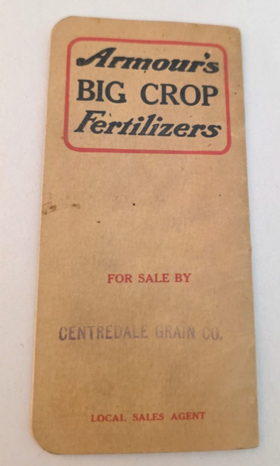 Vintage Armours Big Crop Fertilizers 1924-25 Pocket Calendar Notebook Memo Book