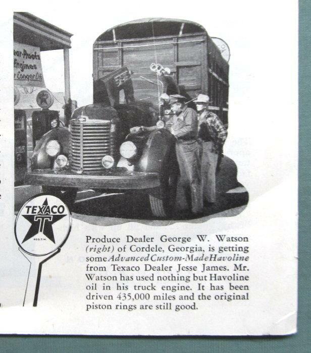 Original 1959 Texaco Ad Featires George Watson of Cordele, Georgia