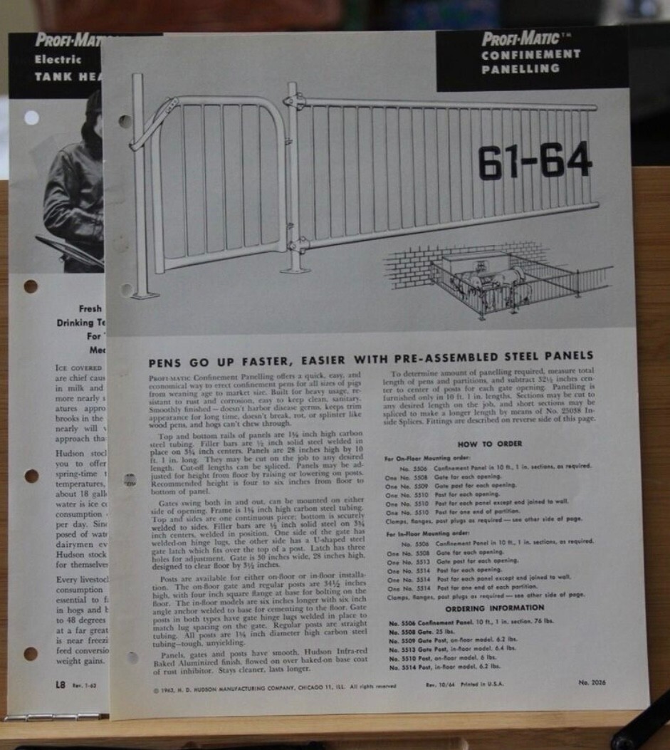 Dealer Brochure Profi matic H D Hudson Manufacturing Co Confinement Paneling Vtg