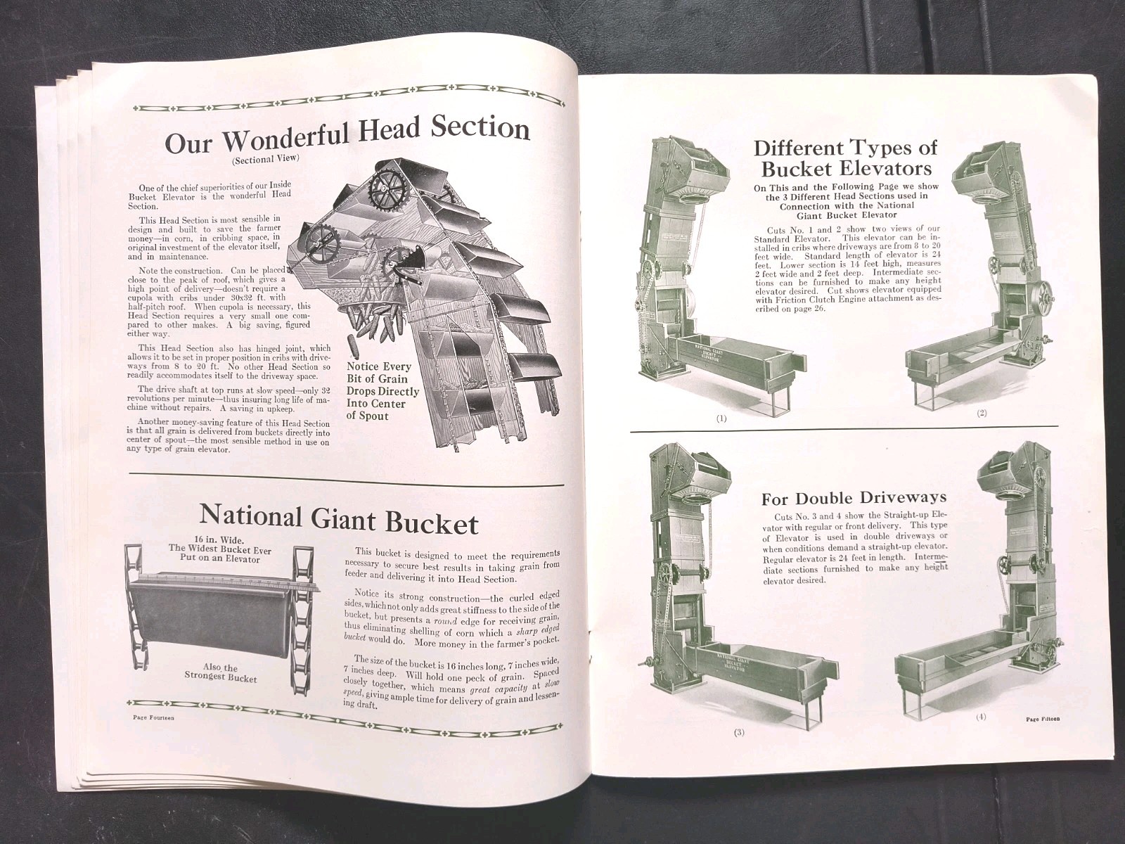 1921 National Giant Sales Brochure. Portable Elevator Mfg Farm Advertising IL