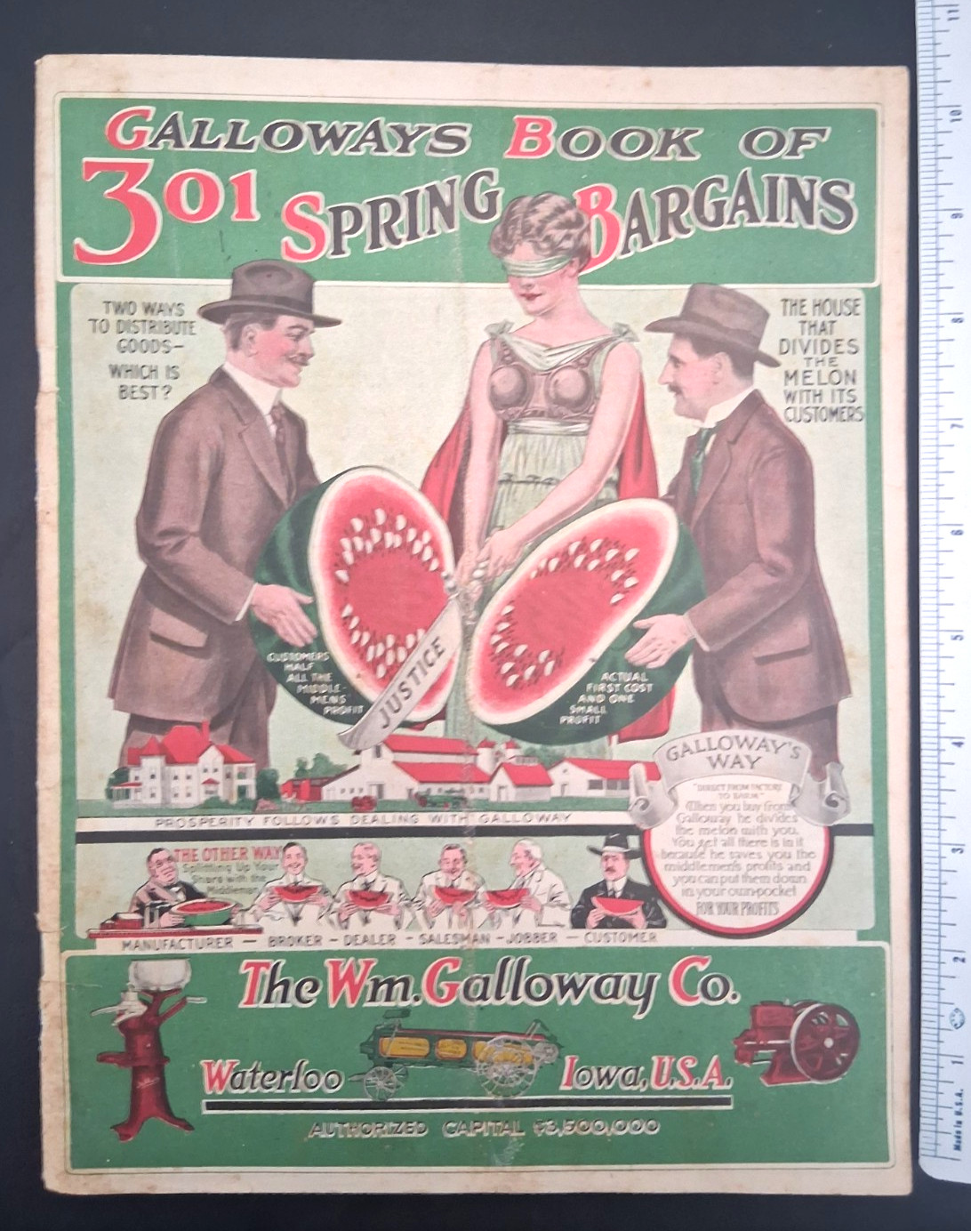 1915 Galloway Bros Iowa Catalog Farm Engines Cast Iron Stoves Clothes Color